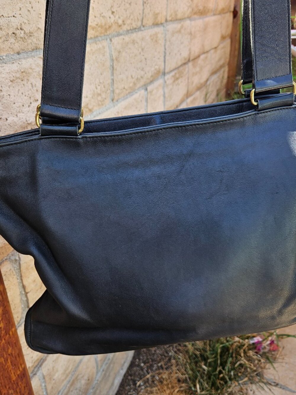 Vintage COACH 4129 Black Leather Tote Bag. Very good used condition.